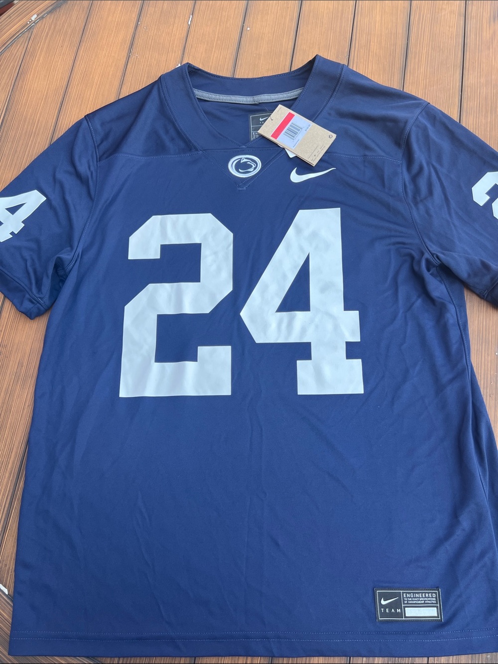 Nike Men’s Penn State Jersey with White Number 24